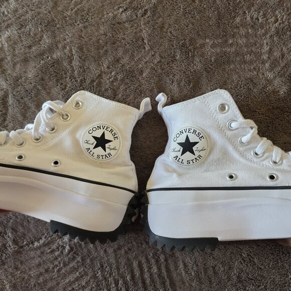 Converse Run Star Platform High Top White Women’s 8 Men’s 6.5 Canvas Sneakers - Picture 13 of 16
